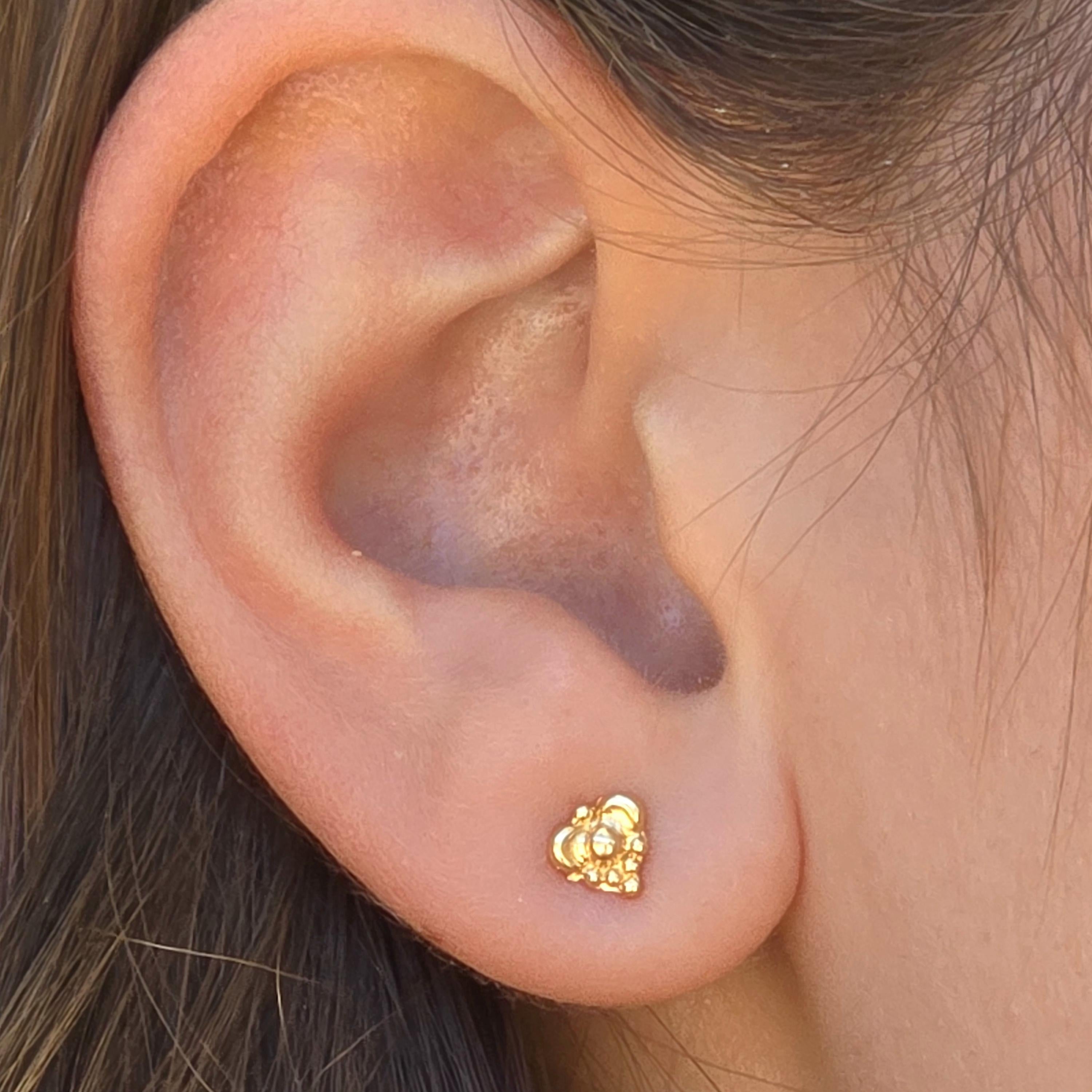 עגילי זהב 14 קראט קטנים