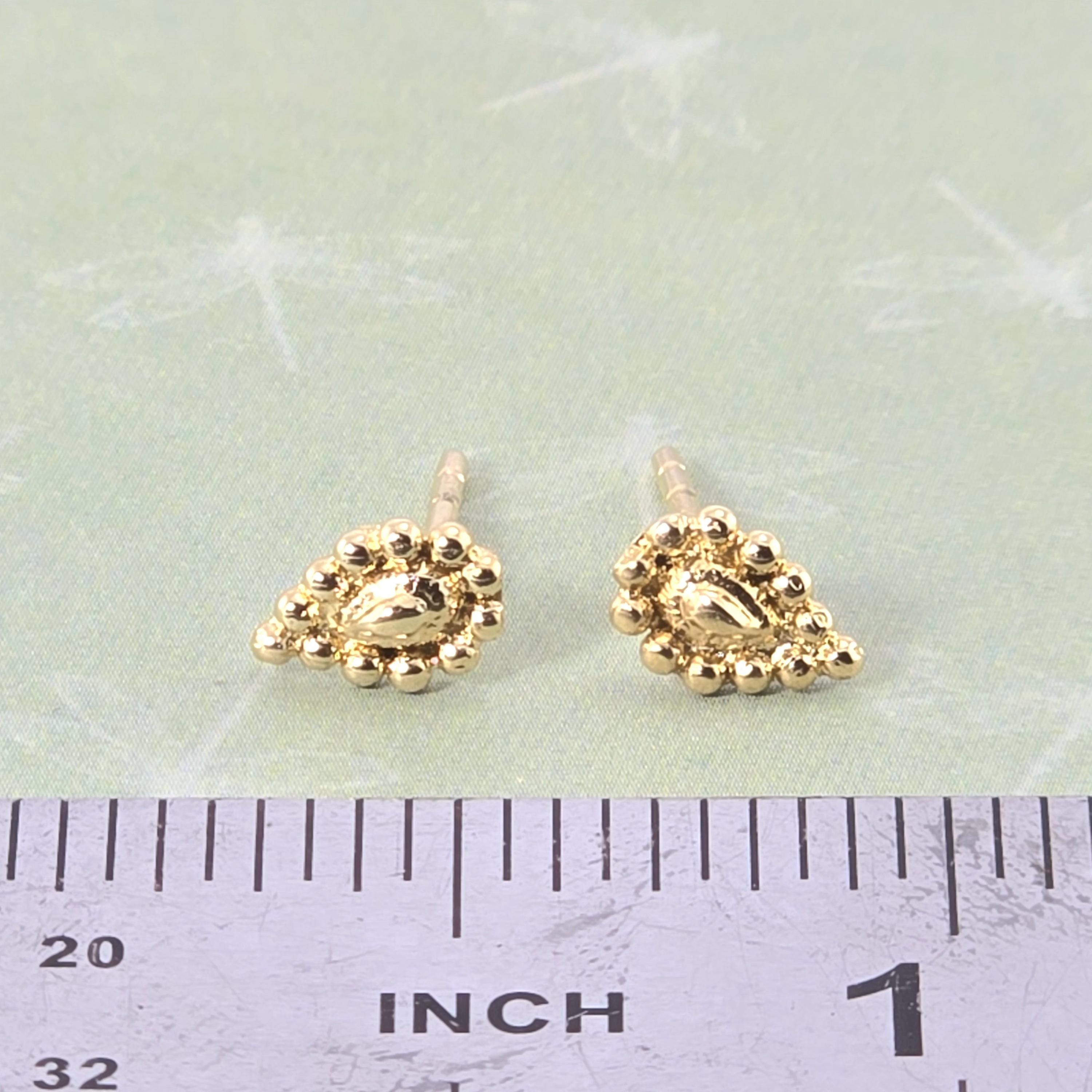 עגילי זהב 14 קראט בצורת טיפה