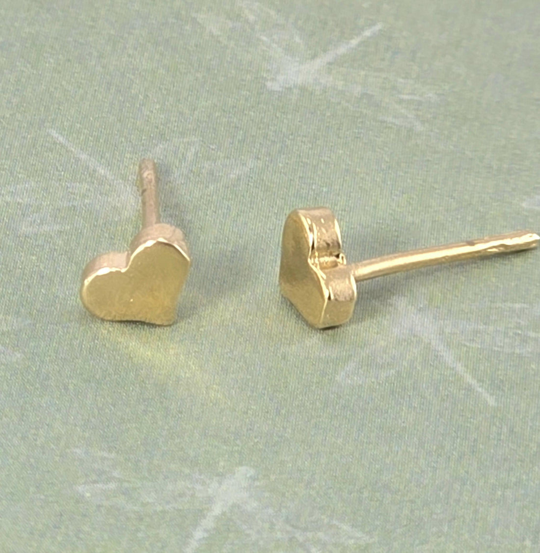 עגילי לבבות מזהב מלא 14 קראט