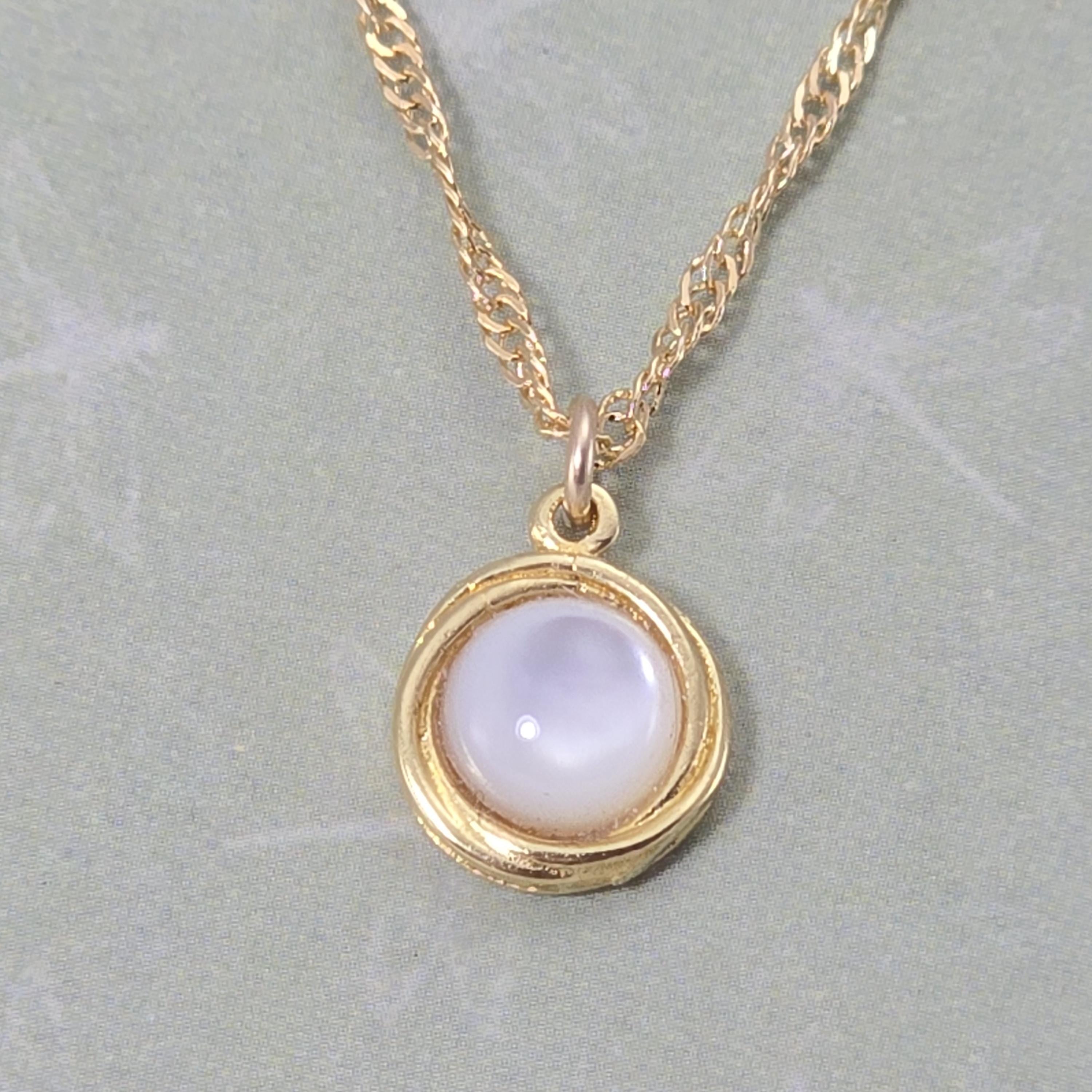 תליון שרשרת פנינה מזהב 14 קראט, שרשרת שושבינה מינימליסטית