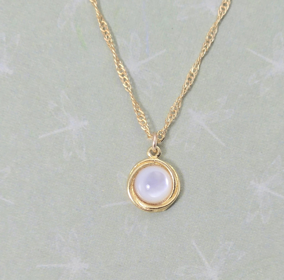 תליון שרשרת פנינה מזהב 14 קראט, שרשרת שושבינה מינימליסטית