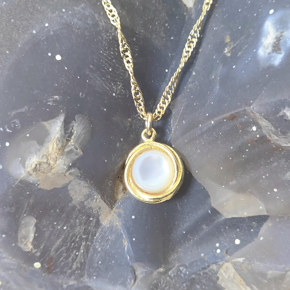 תליון שרשרת פנינה מזהב 14 קראט, שרשרת שושבינה מינימליסטית