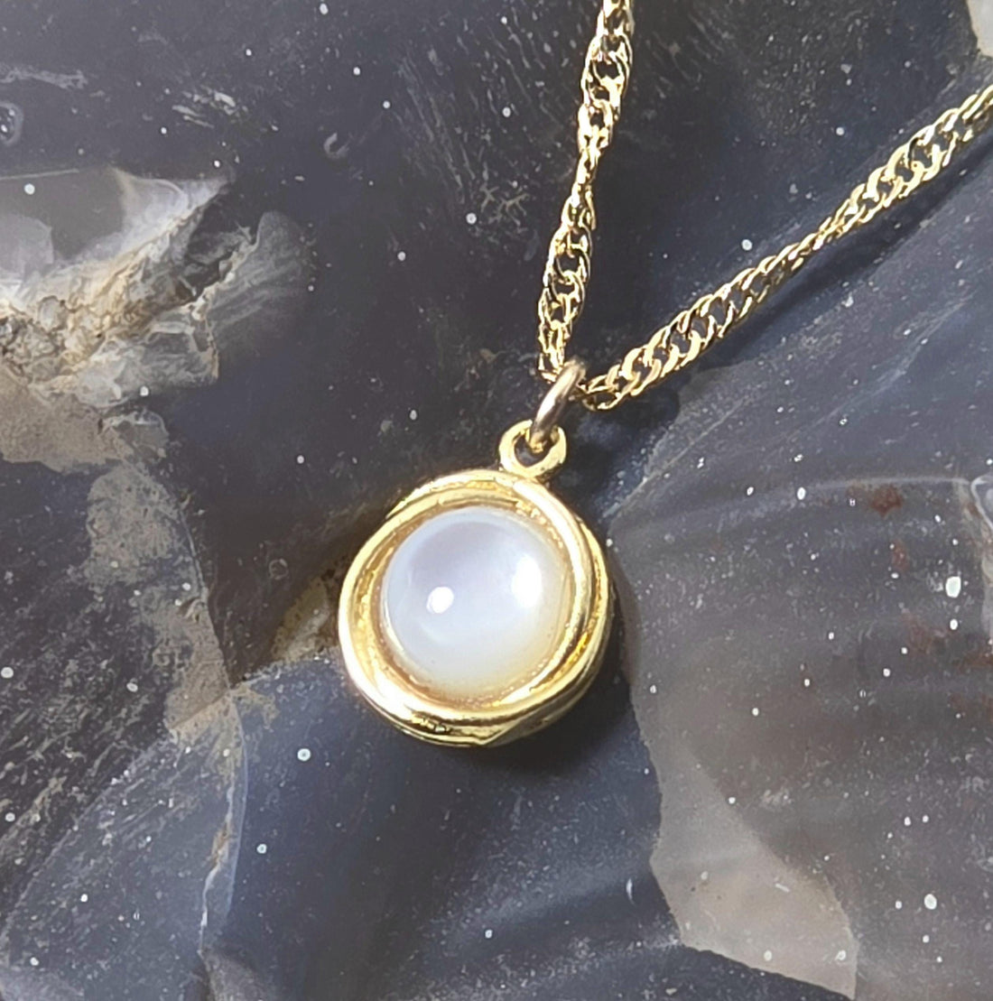 תליון שרשרת פנינה מזהב 14 קראט, שרשרת שושבינה מינימליסטית