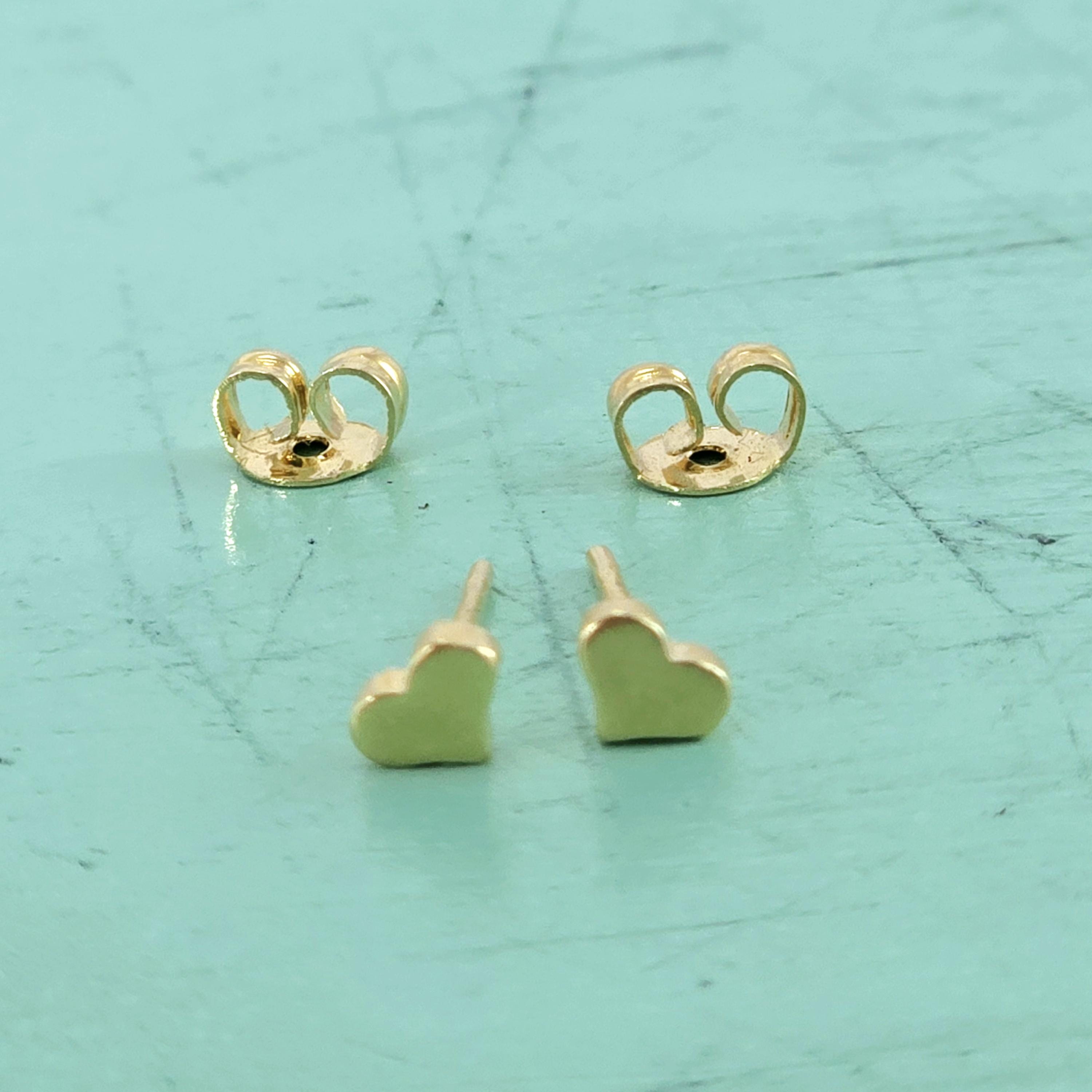 עגילי לבבות מזהב מלא 14 קראט