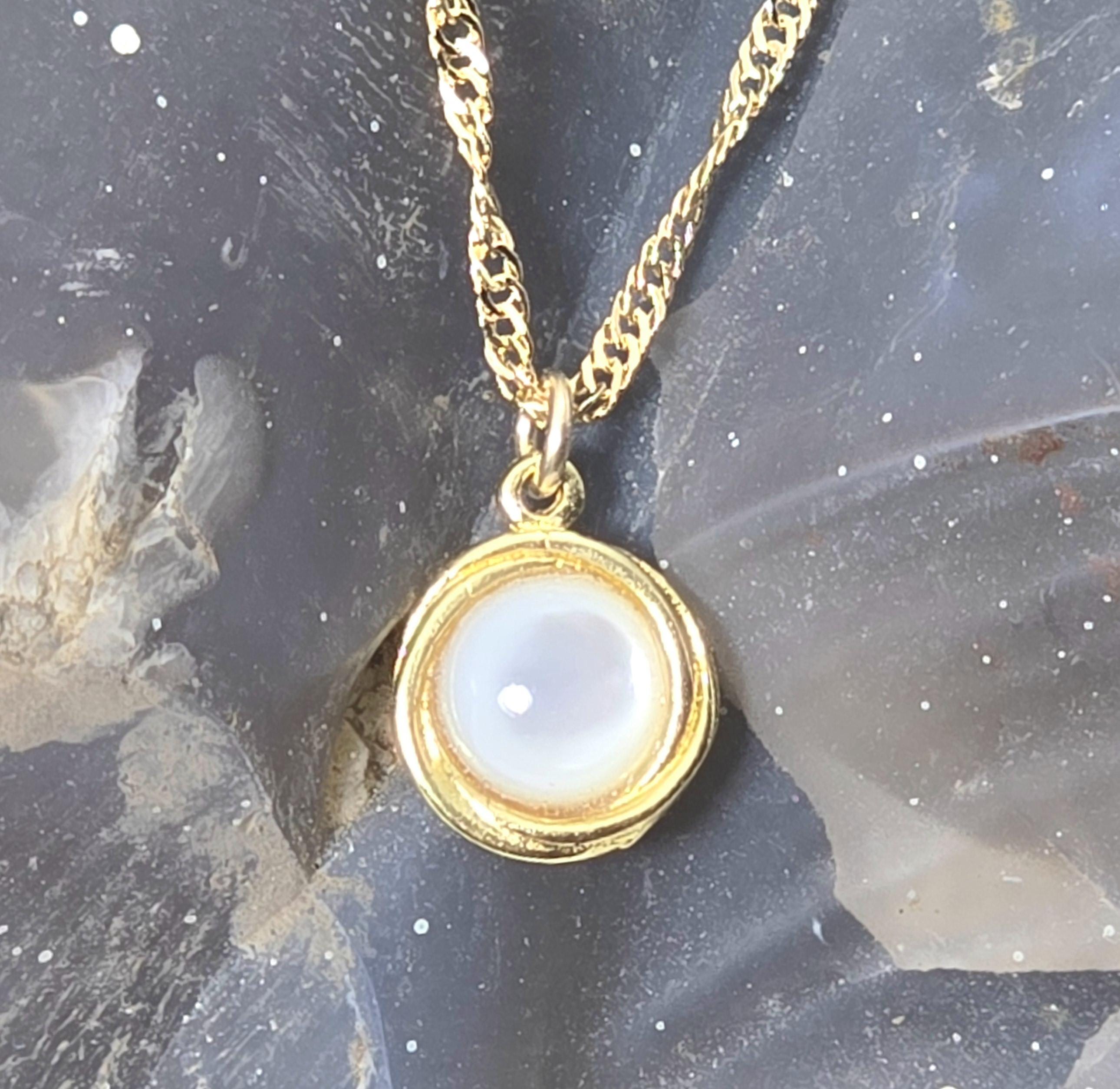 תליון שרשרת פנינה מזהב 14 קראט, שרשרת שושבינה מינימליסטית