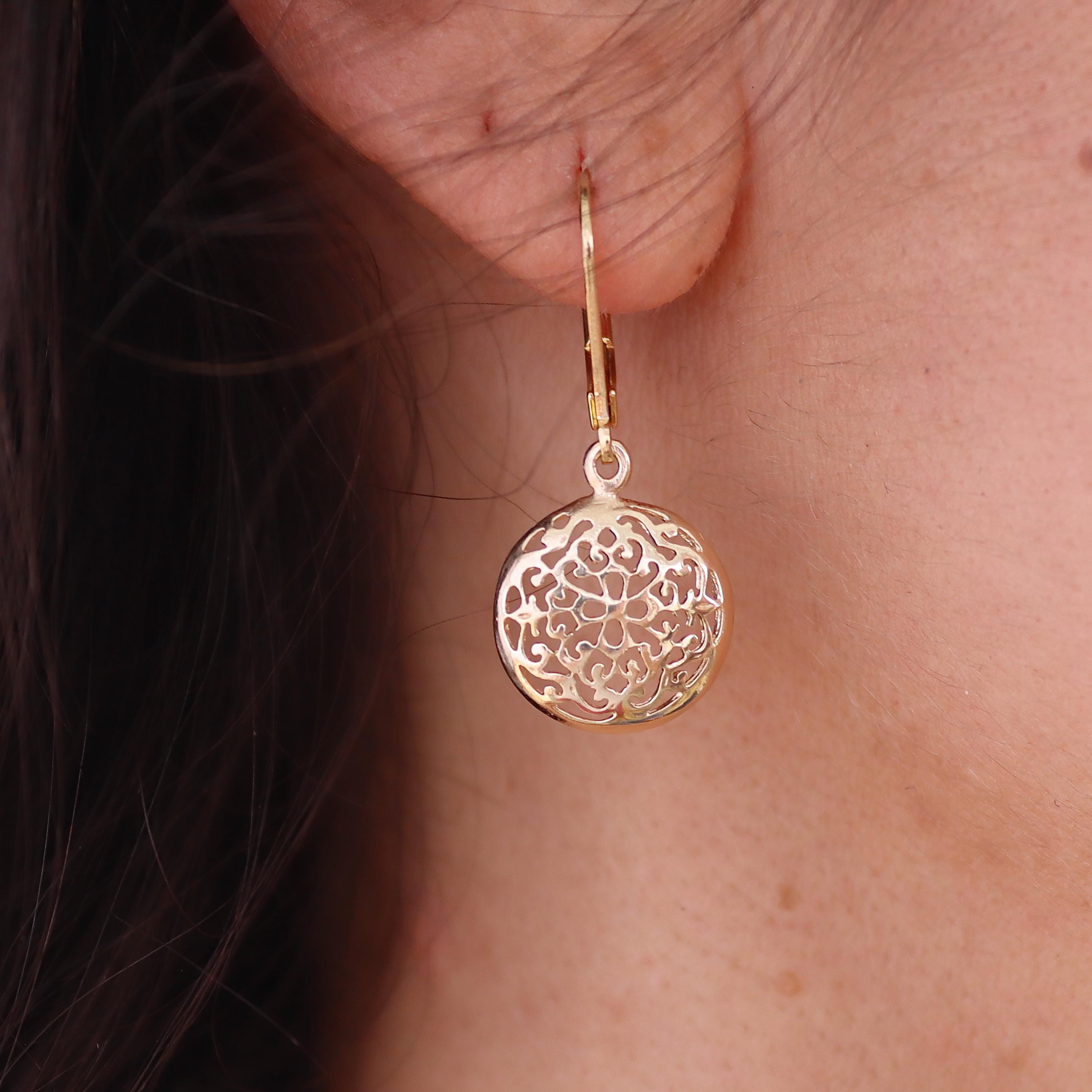 שרשרת פיליגרן, תליון שרשרת עגולה מזהב מלא 14 קראט