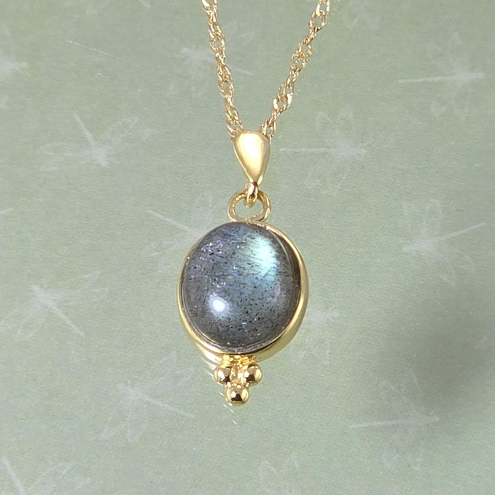 תליון שרשרת זהב לברדוריט, שרשרת אבן ריפוי