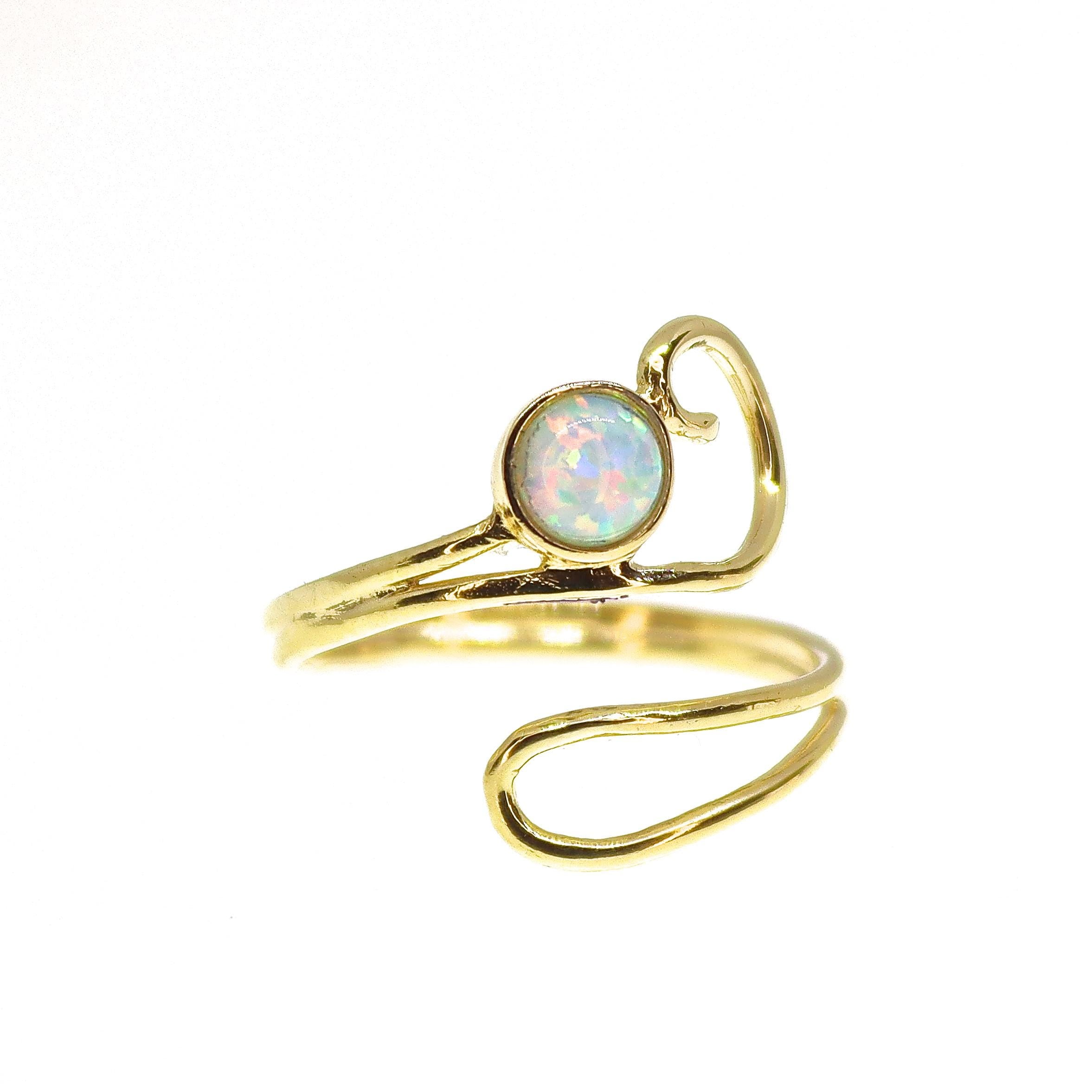 טבעת זהב אופל, טבעת זהב 14 קראט אופל לבן מתכוונן