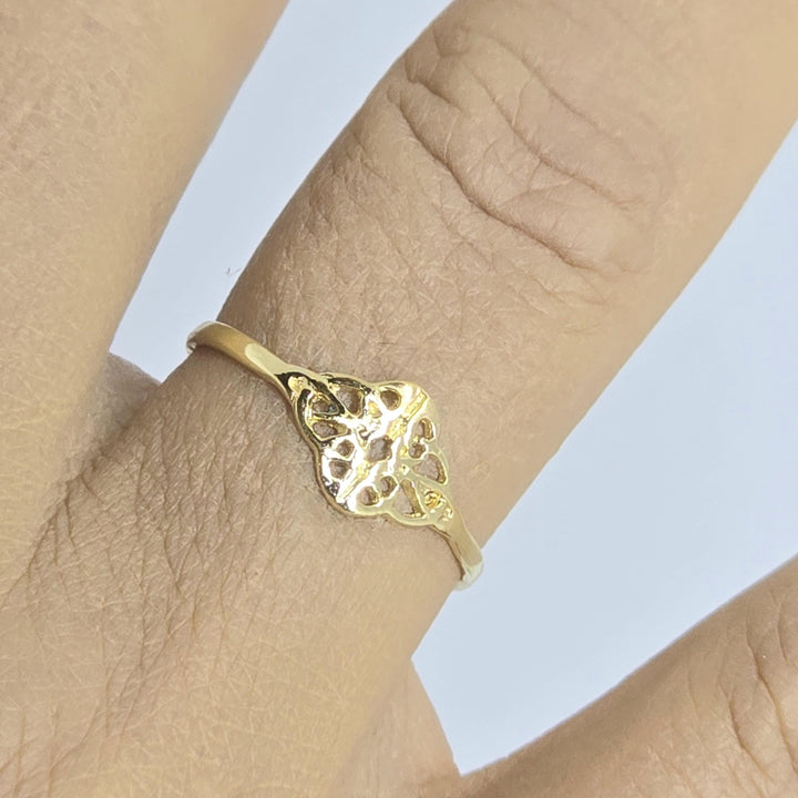 טבעת קשר מזהב מלא 14 קראט, טבעת זהב דקה