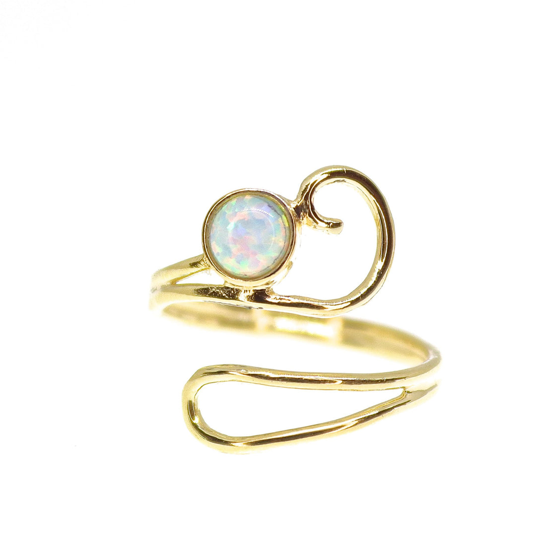 טבעת זהב 14 קראט משובצת ברדוריט מתכווננת