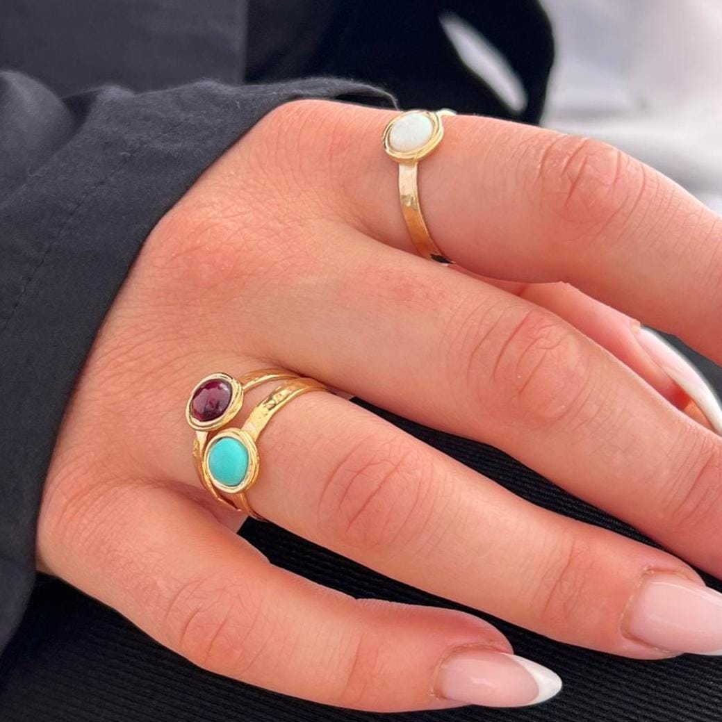 טבעת אמטיסט זהב בעבודת יד