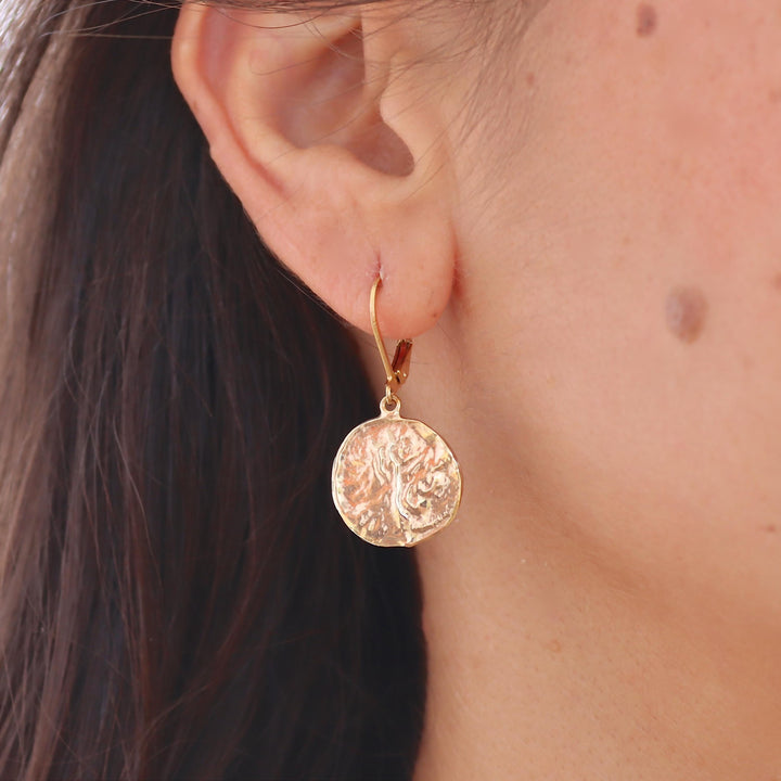 עגילי דיסק זהב תלויים, עגילי טקסטורה