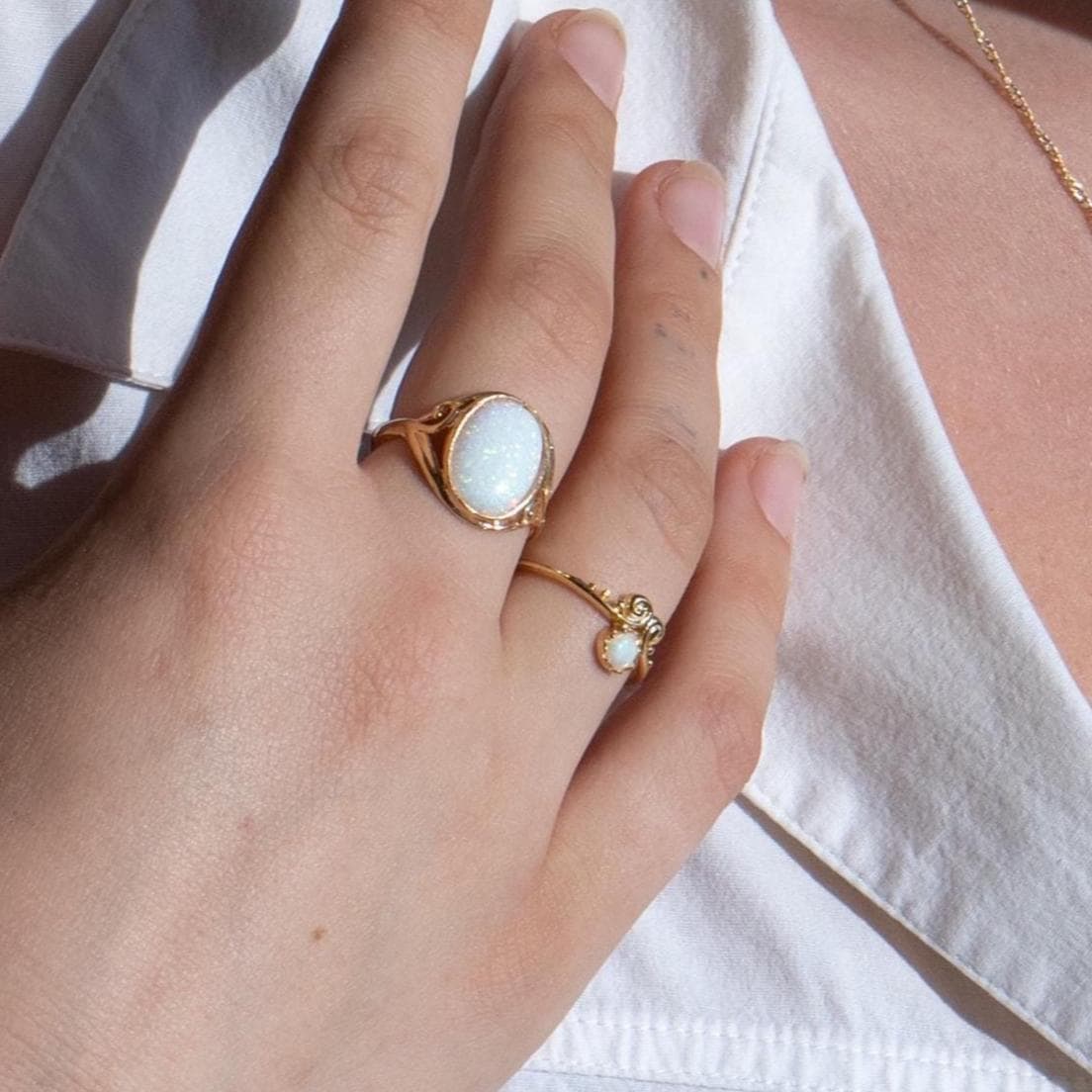 טבעת זהב מונסטון טבעת אבני חן טבעיות בעבודת יד