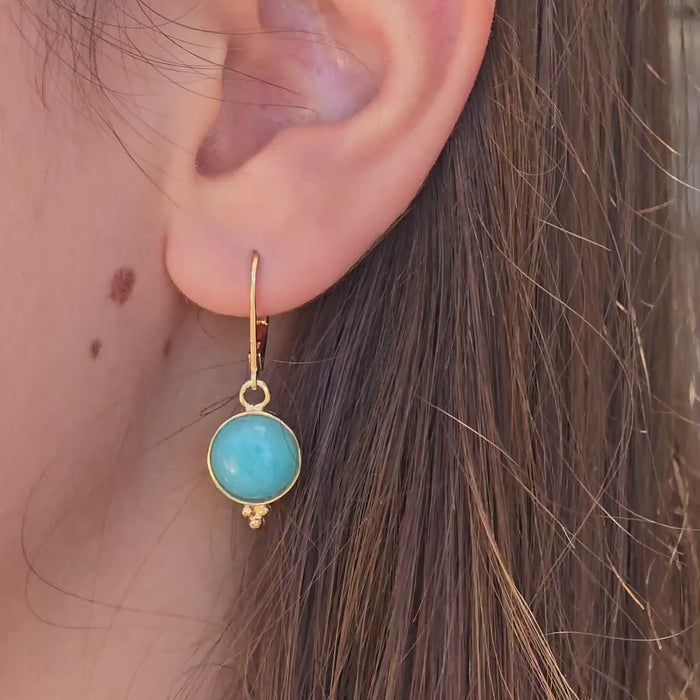 Aquamarine Dangle Earrings – Real Solid 14k Gold and Stone Drop Earrings