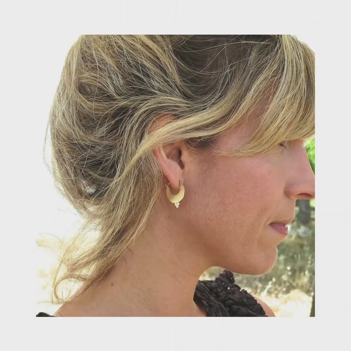 Handmade 14K solid Gold hoop earrings, Statement hoop earrings