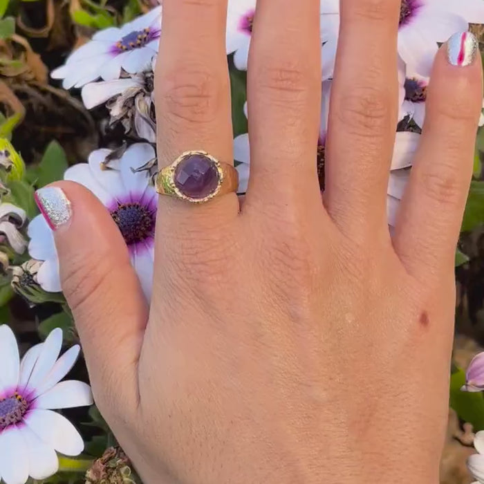 Aquamarine sterling silver 925 handmade hammered ring band