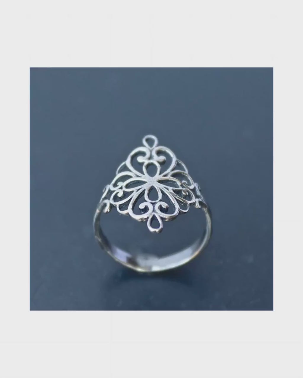 Filigree Sterling Silver Ring Band: Victorian Handmade Jewelry