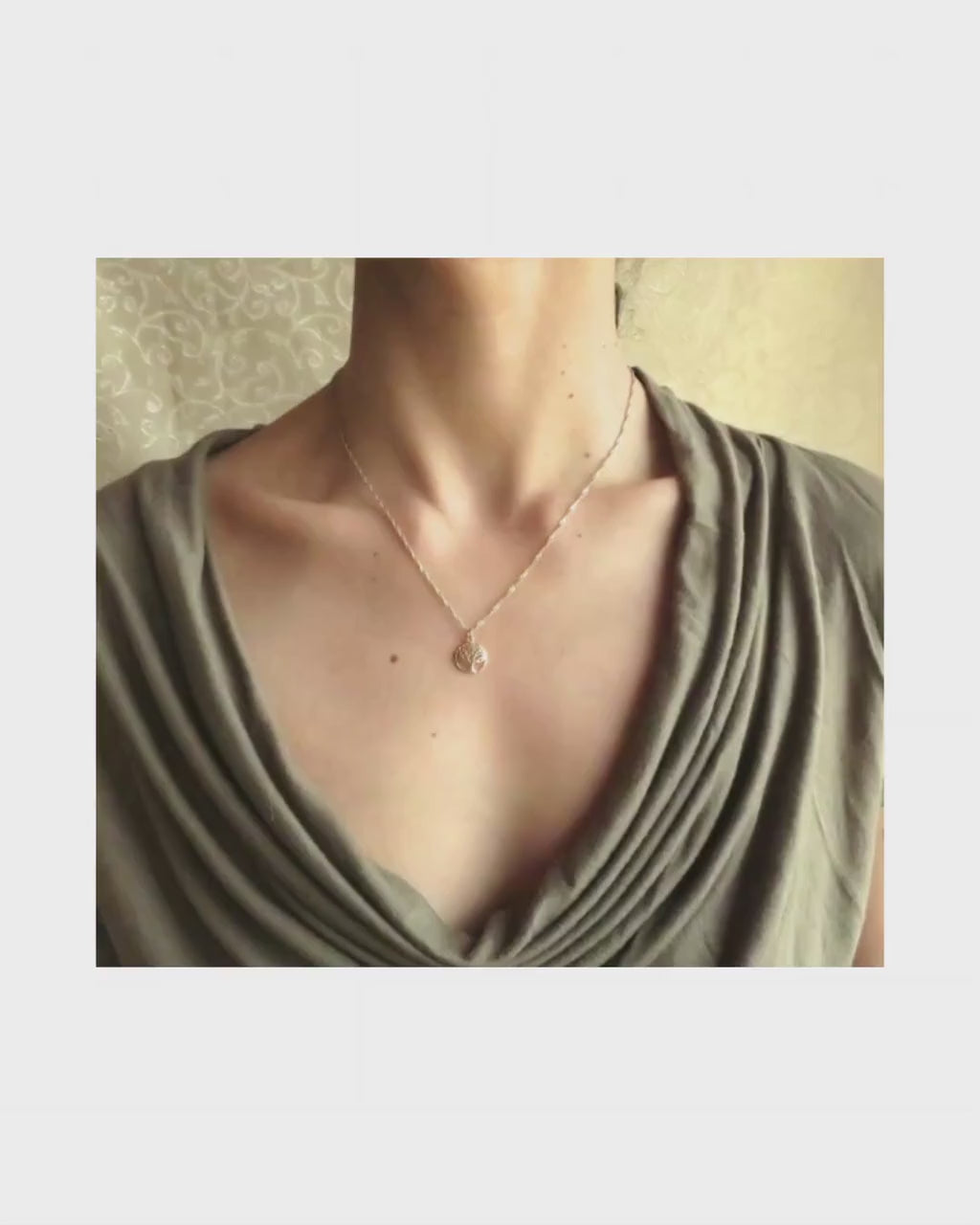 Family tree Solid 14k gold necklace, Tree of life necklace pendant