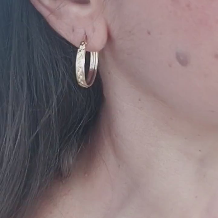 Handmade Gold Plated Braided Hoop Earrings: Vintage Style