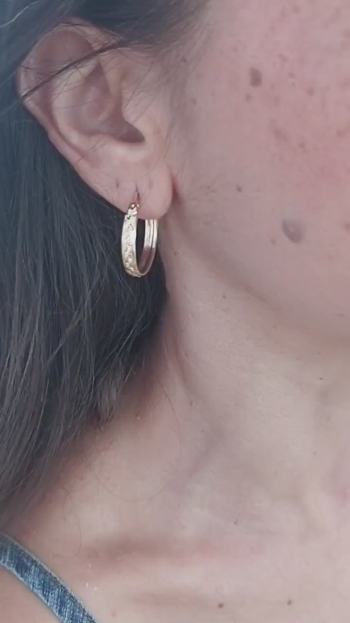 Handmade Gold Plated Braided Hoop Earrings: Vintage Style