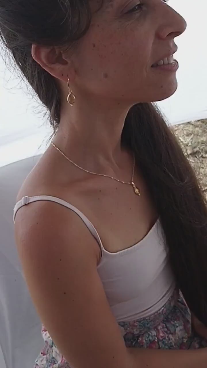 Citrine 14k gold Teardrop Necklace Pendant for Women, Gemstone Jewelry Gift