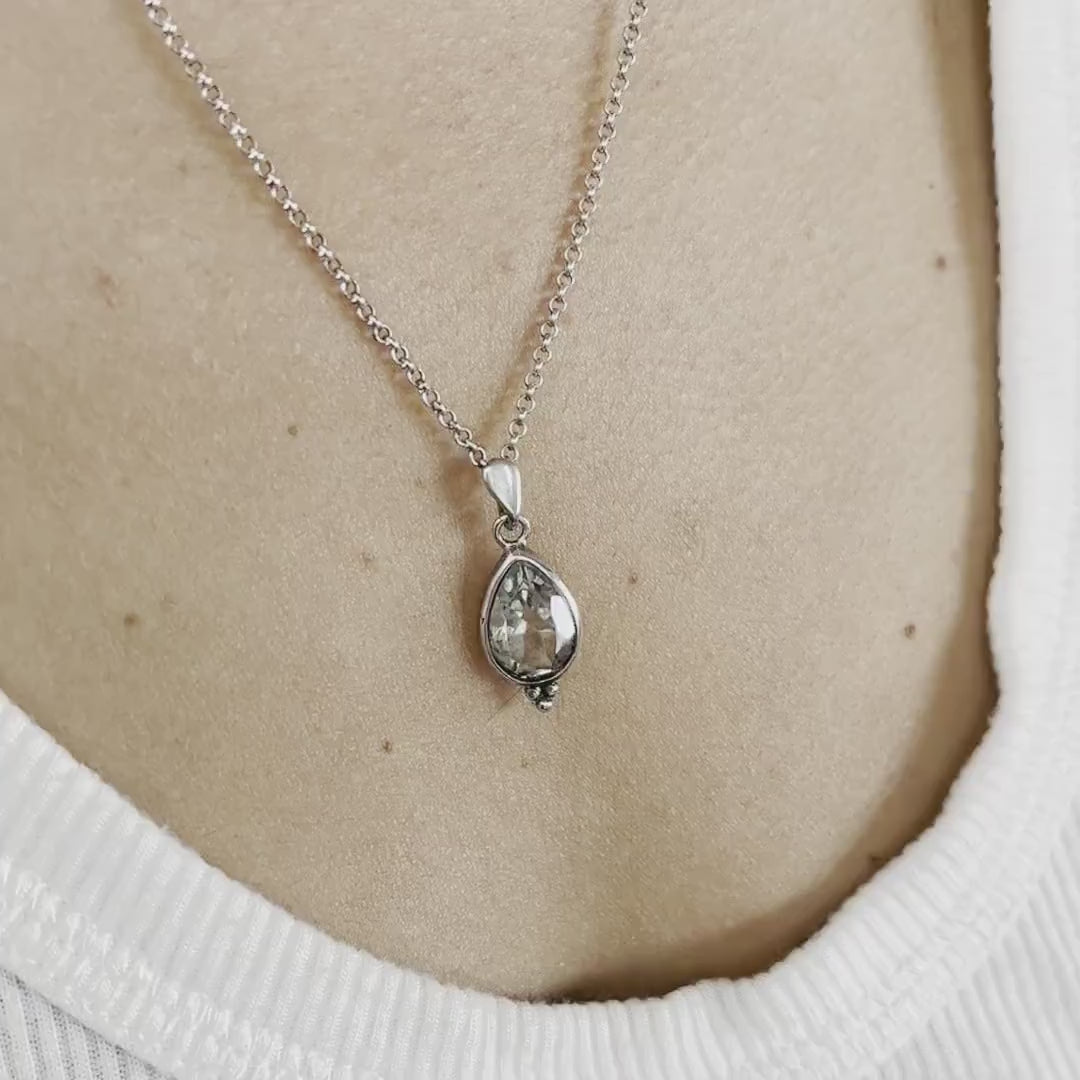 Solid 14K gold Green Amethyst Teardrop earrings