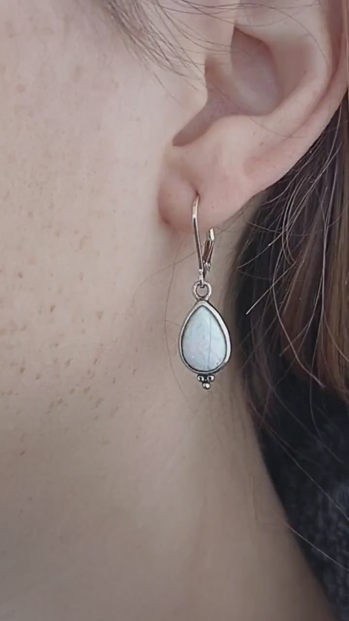 Opal sterling silver 925 Teardrop dangle earring for woman