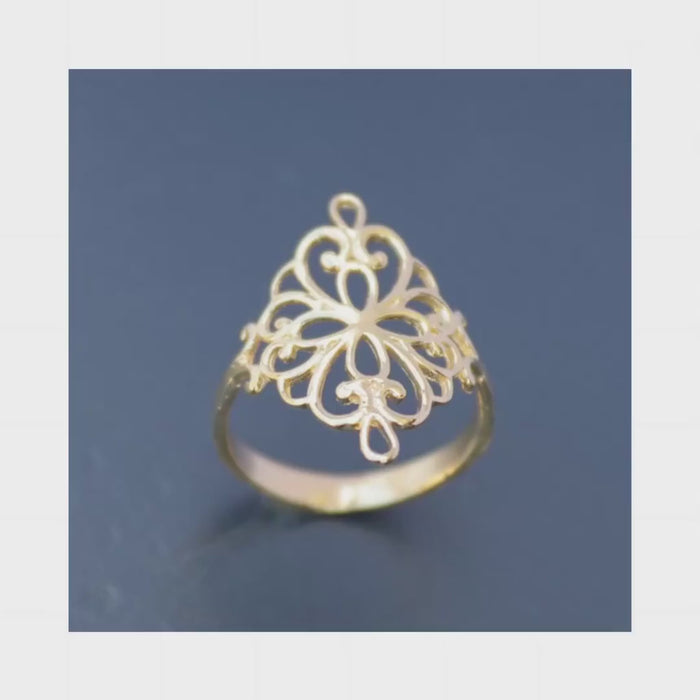 Filigree gold ring victorian style